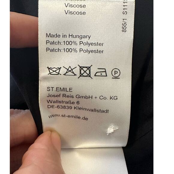 St. Emile black with white trim 3/4 sleeves sheath dress size 8 - Picture 7 of 12